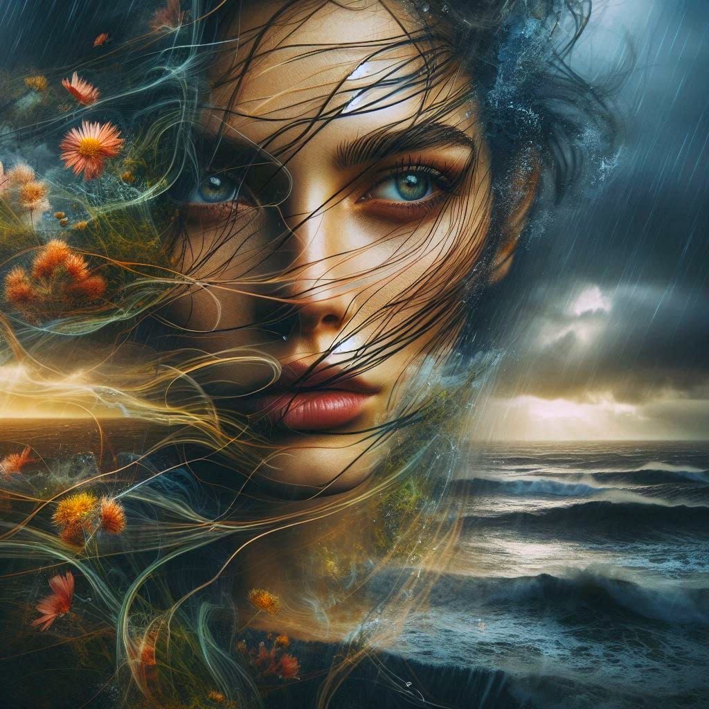 “Whispers of the Storm Maiden”

 Eyes like thunderclouds, st...