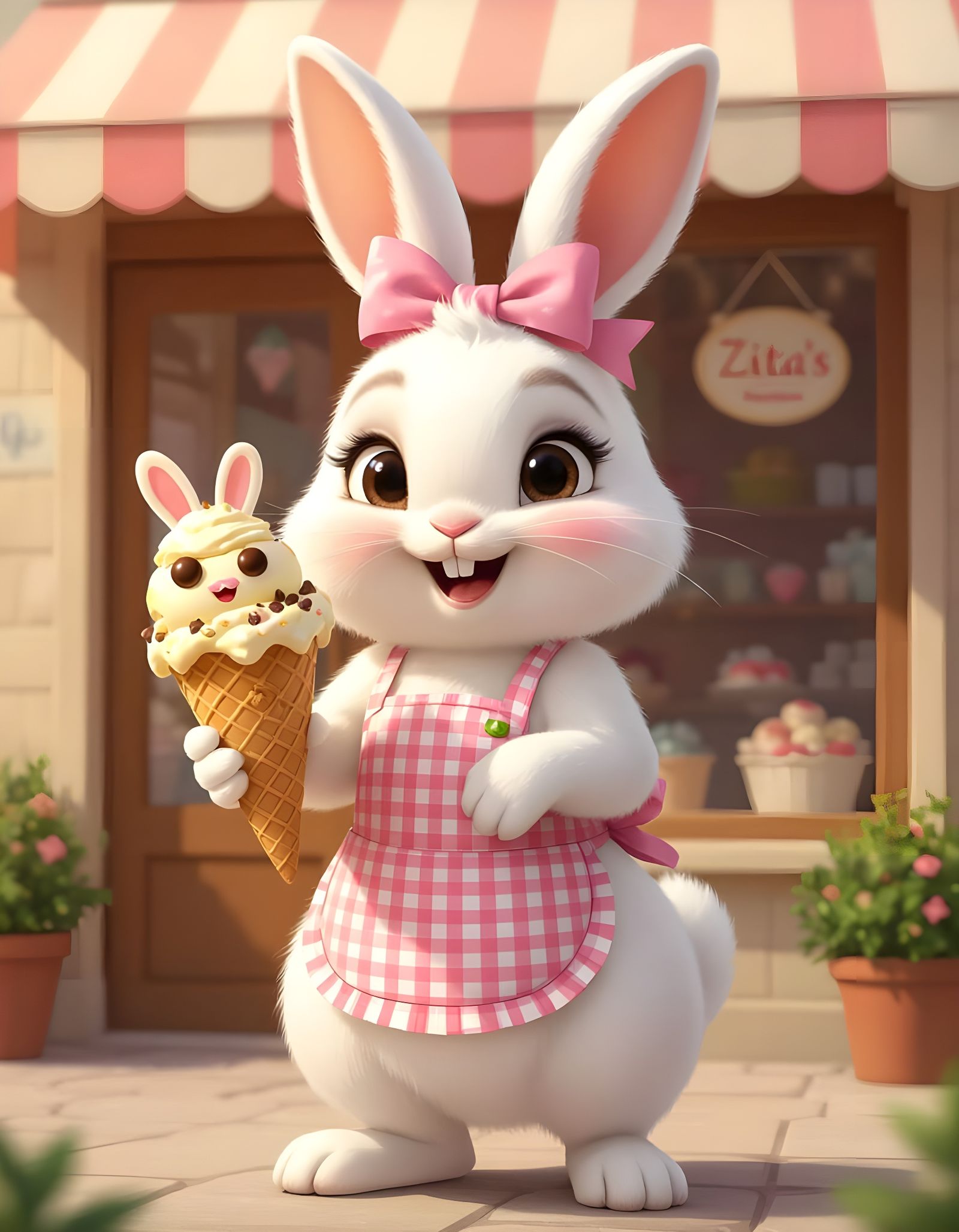 Cute Ice Cream Cone Bunny For You  by @Gary Murakami