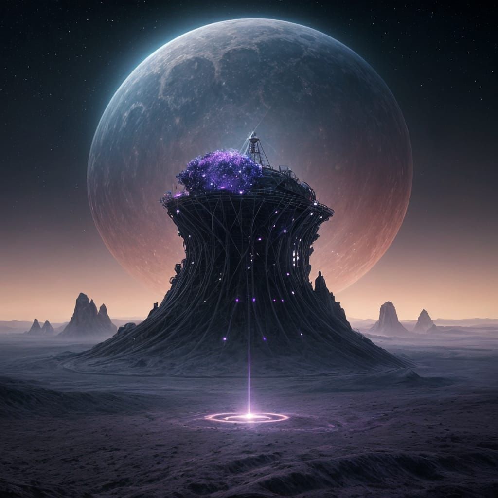 Glowing Astronaut in Cosmic Landscape with Vibrant Stars and...