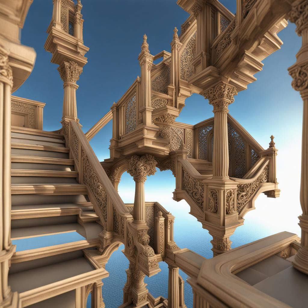 3D Infinite Optical Illusion, staircase illusions by M. C. Escher ...