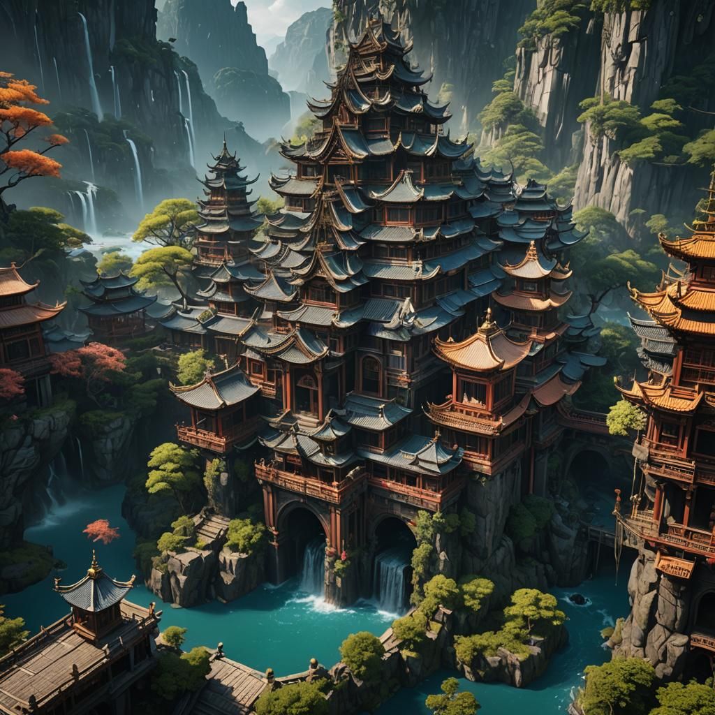 Fantastical Ink Wash Painting in 8k Resolution