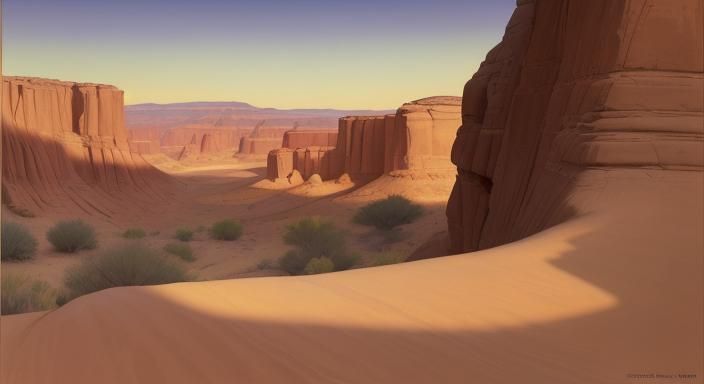 16k resolution, art by Edward Hopper, Maynard Dixon, serene ...