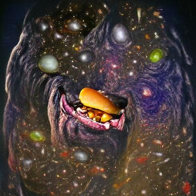 big dog eating universe