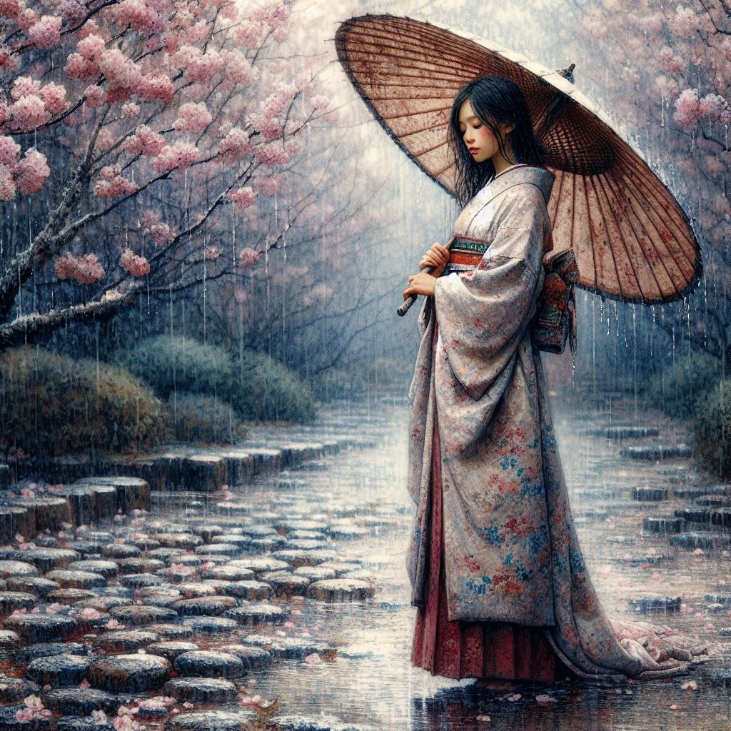 Melancholy Under Cherry Blossoms