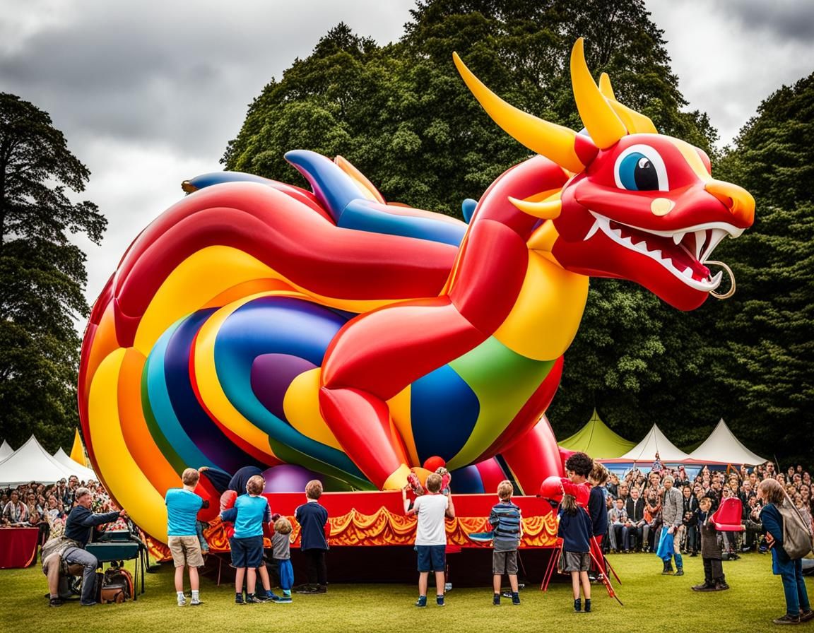 Big Balloon Dragon in a country fair 🎈🎈🎈 - AI Generated Artwork ...