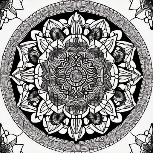 Coloring Page Mandala Art