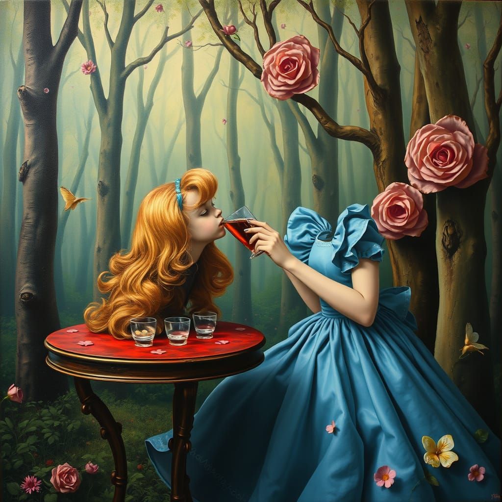 Hmmm, yeah...Not what I was going for... (Alice, "Drink Me", Dreamlike Forest).  by @Ride the Wind DM