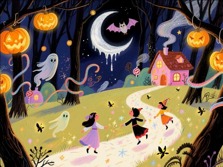 9/21/2025-Whimsical Surrealism Halloween Night Art By Archan...