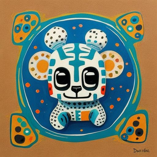 Cute creature in the style of Jean Dubuffet  by @IMO