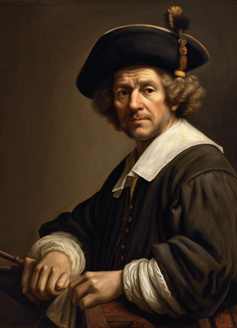 Rembrandt Harmenszoon van Rijn as a Physician - AI Generated Artwork ...