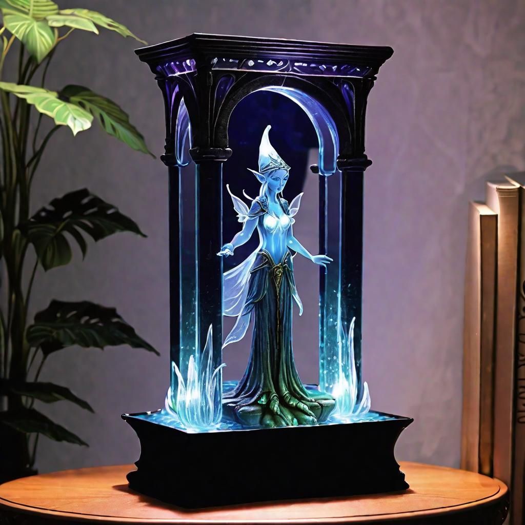 Stunning transparent Glass elf Fountain, internal lighting f...