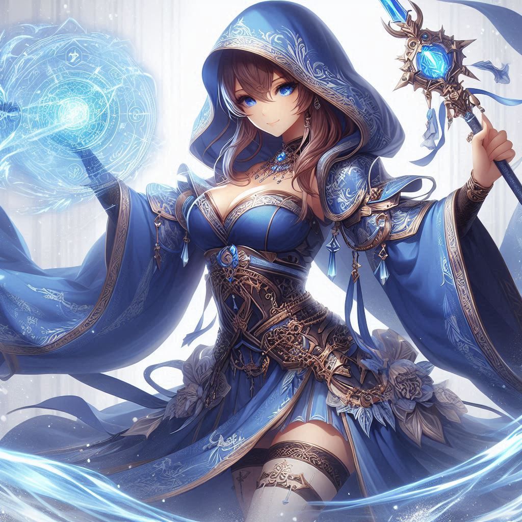 JP Anime ver. Blue Lady warrior by DALL-E 3 (05)