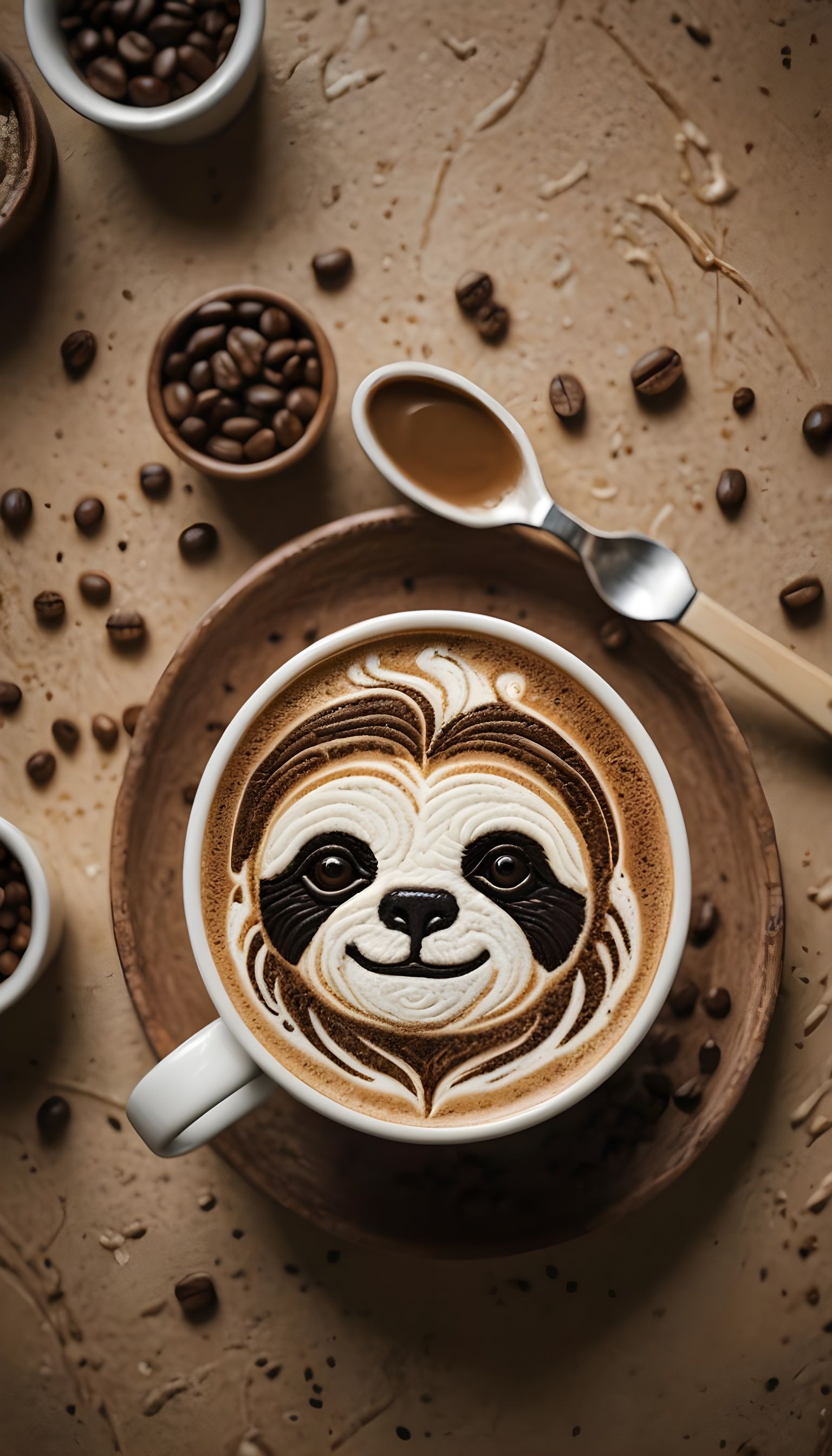 A skilled barista creating an masterpiece  by @AnoNymphus