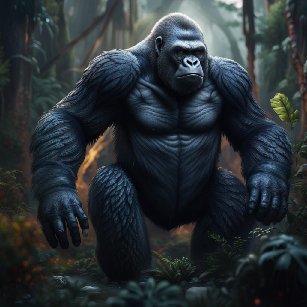 Silverback gorilla - AI Generated Artwork - NightCafe Creator