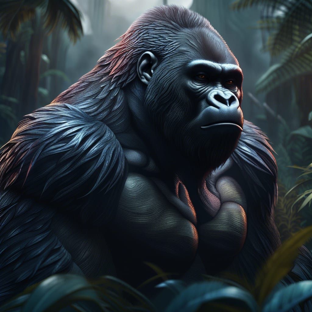 Silverback gorilla - AI Generated Artwork - NightCafe Creator