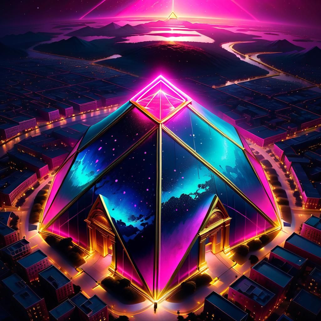 Bioluminescent Pink Dome over Golden Triangle