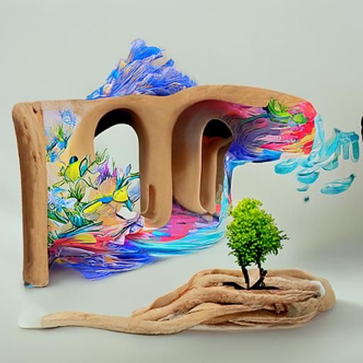 "Abandoned buildings overtaken by nature"