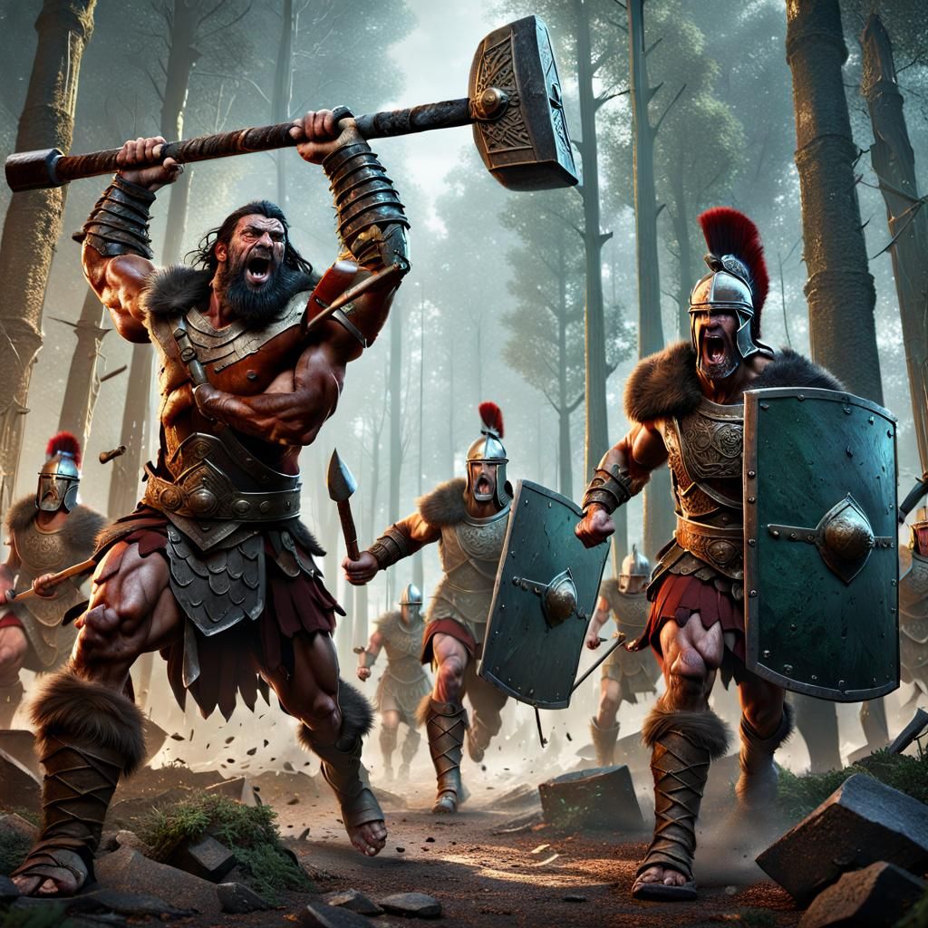Arveni warrior against Legionars