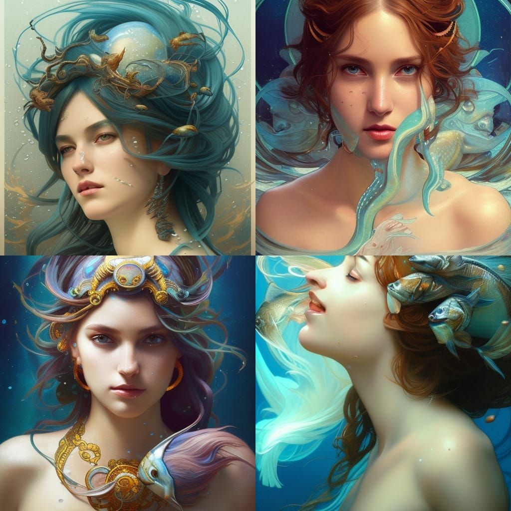 Pisces Goddess - AI Generated Artwork - NightCafe Creator