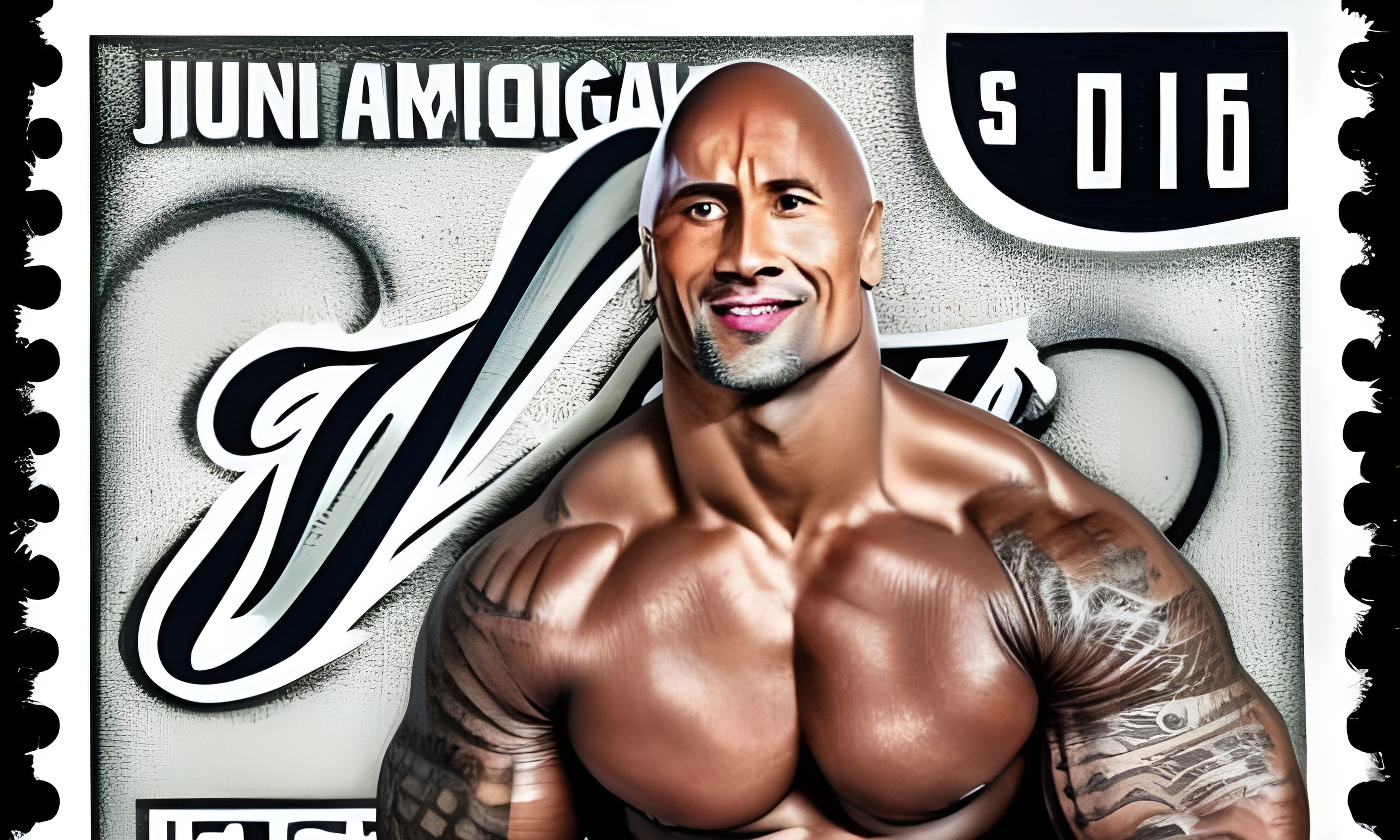 dwayne johnson wrestling a rock, Stable Diffusion
