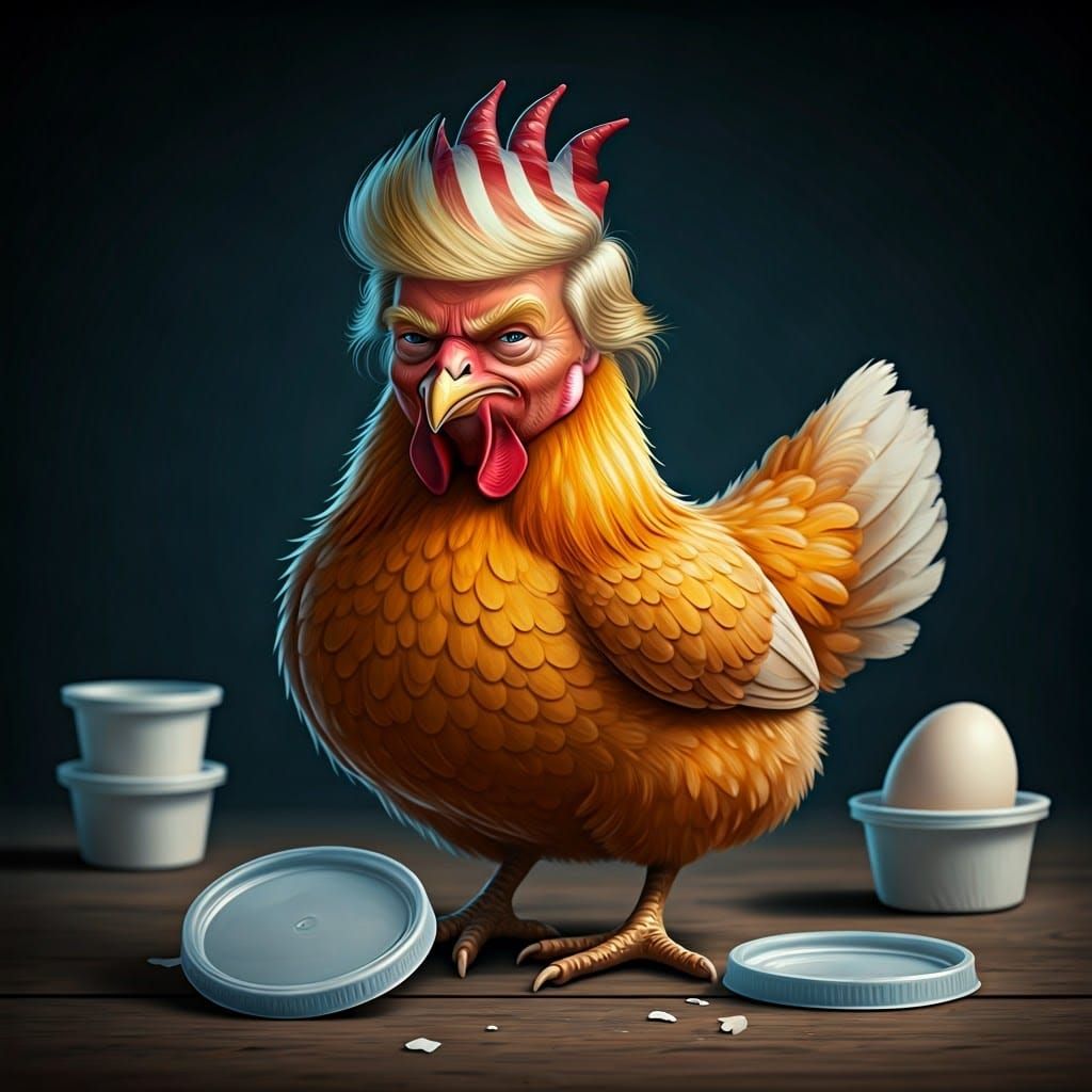 Confident Chicken Trades in Tariffs, à la Trump