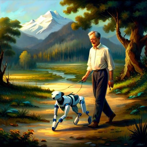 walking a robot dog