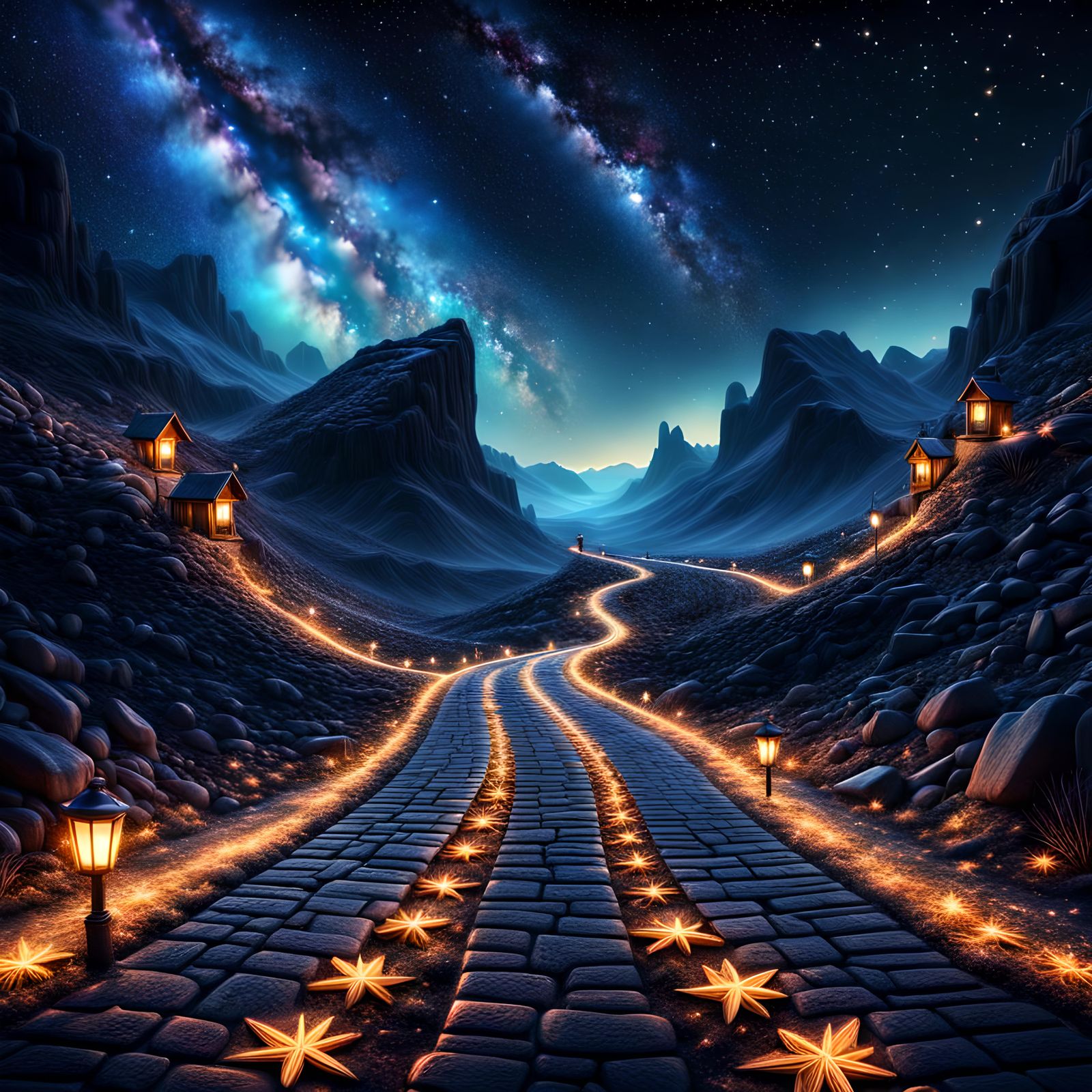 A fantasy road made entirely out of stars - AI Generated Artwork ...