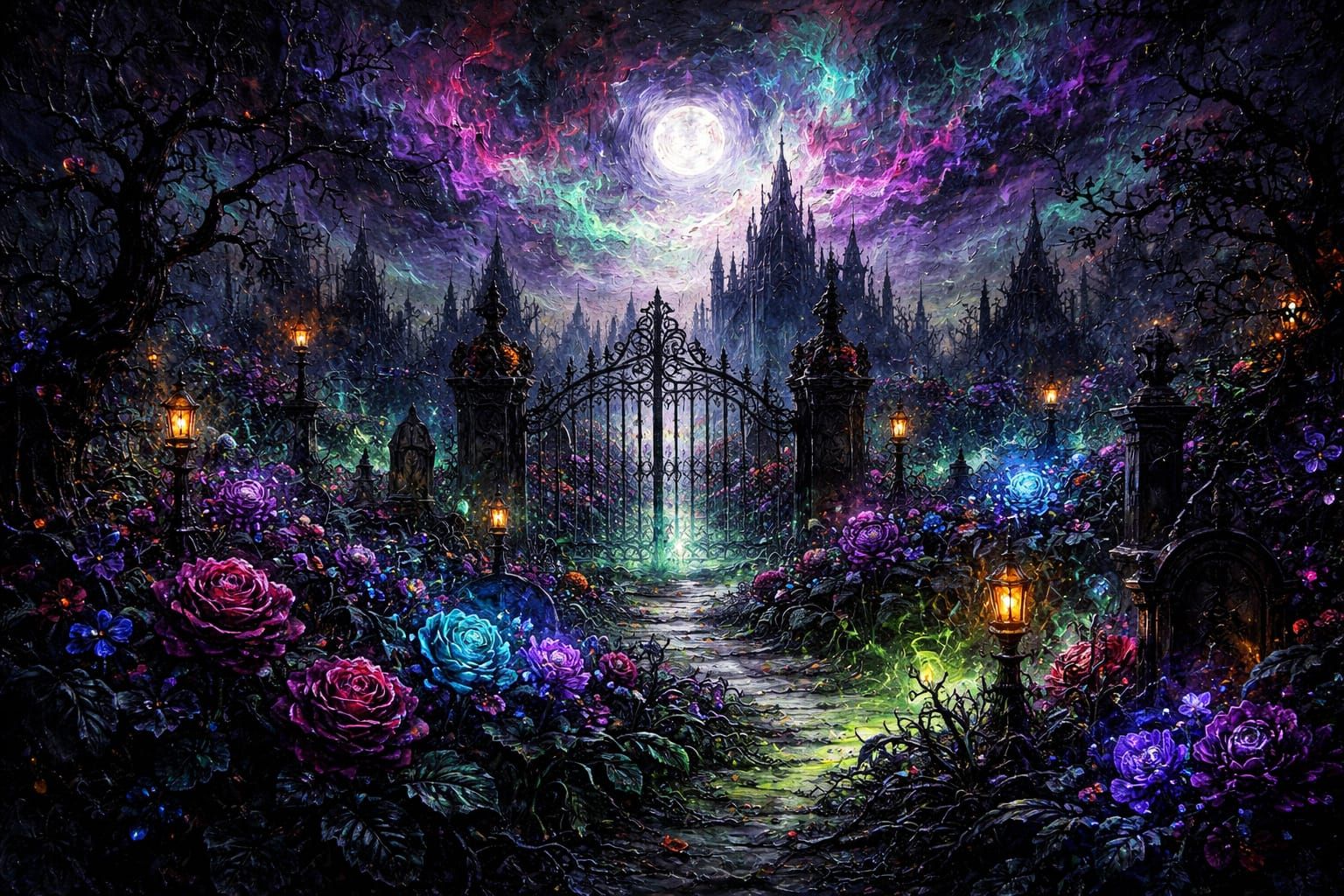 Goth Garden at Midnight  by @AlfredaH