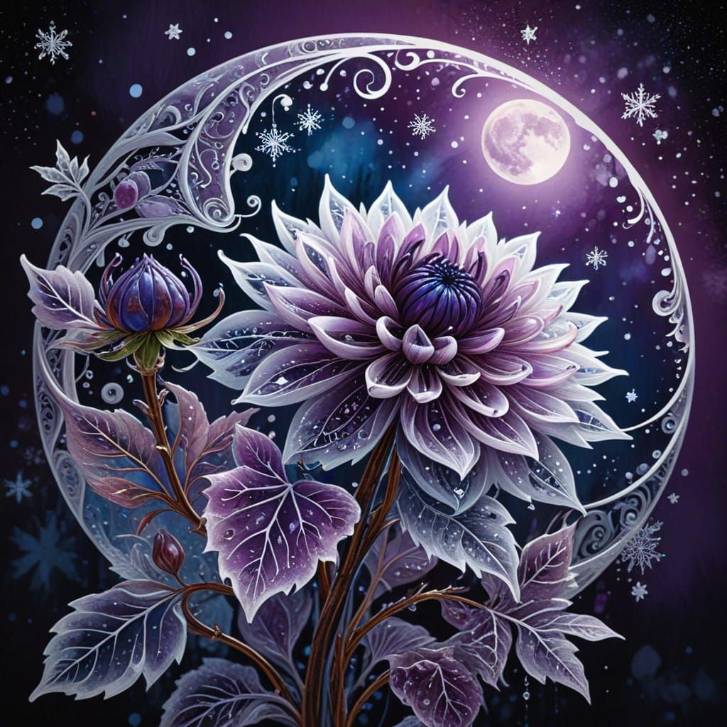 Snow Dahlias  by @Raederle