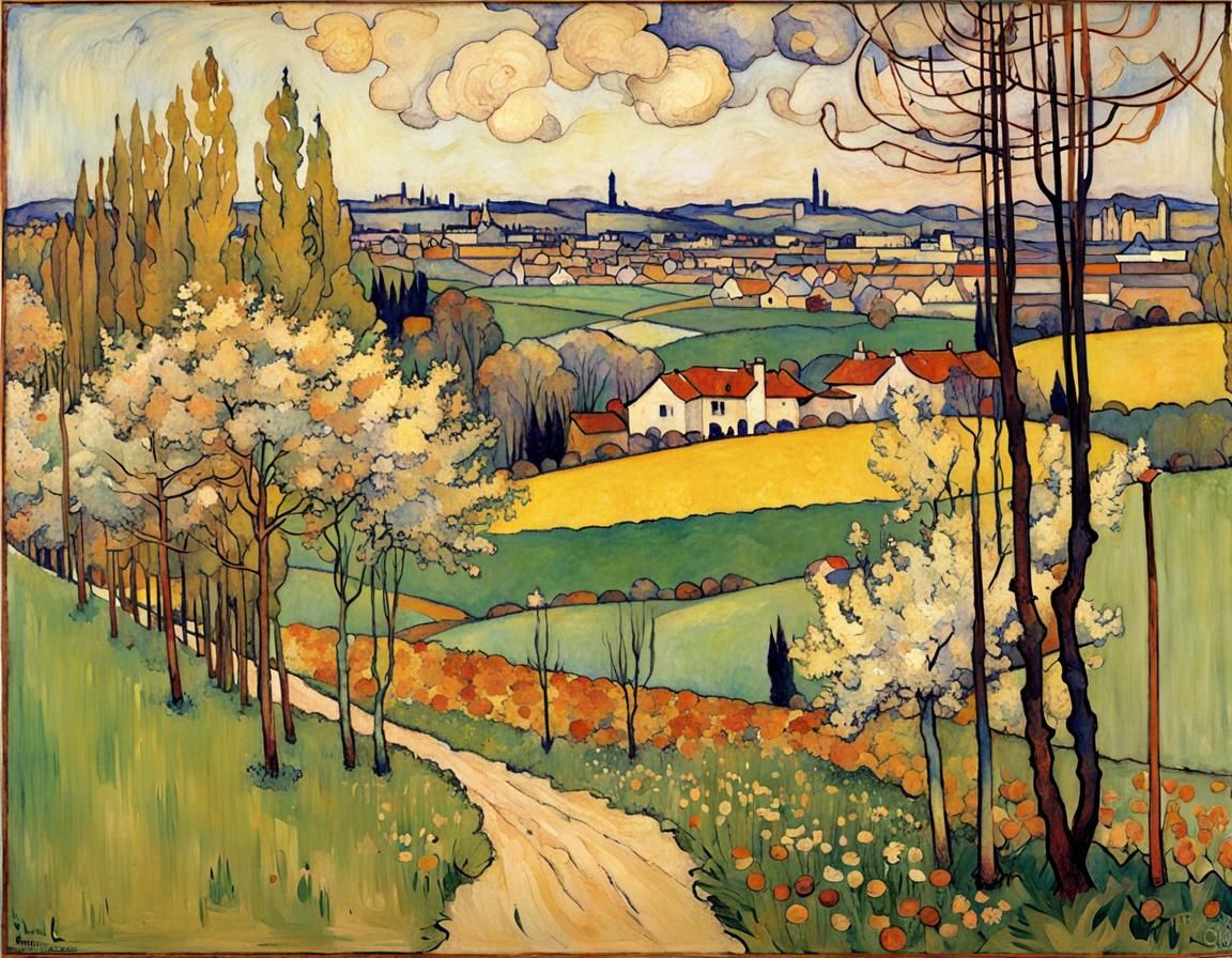 Spring Spectrum Landscape  Lautrec Schiele  by @Paulo