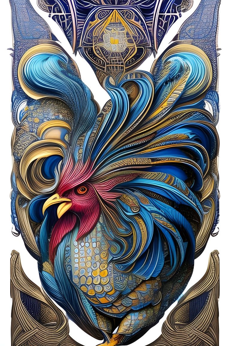  illustration of a mechanical rooster  by @Picklemouse