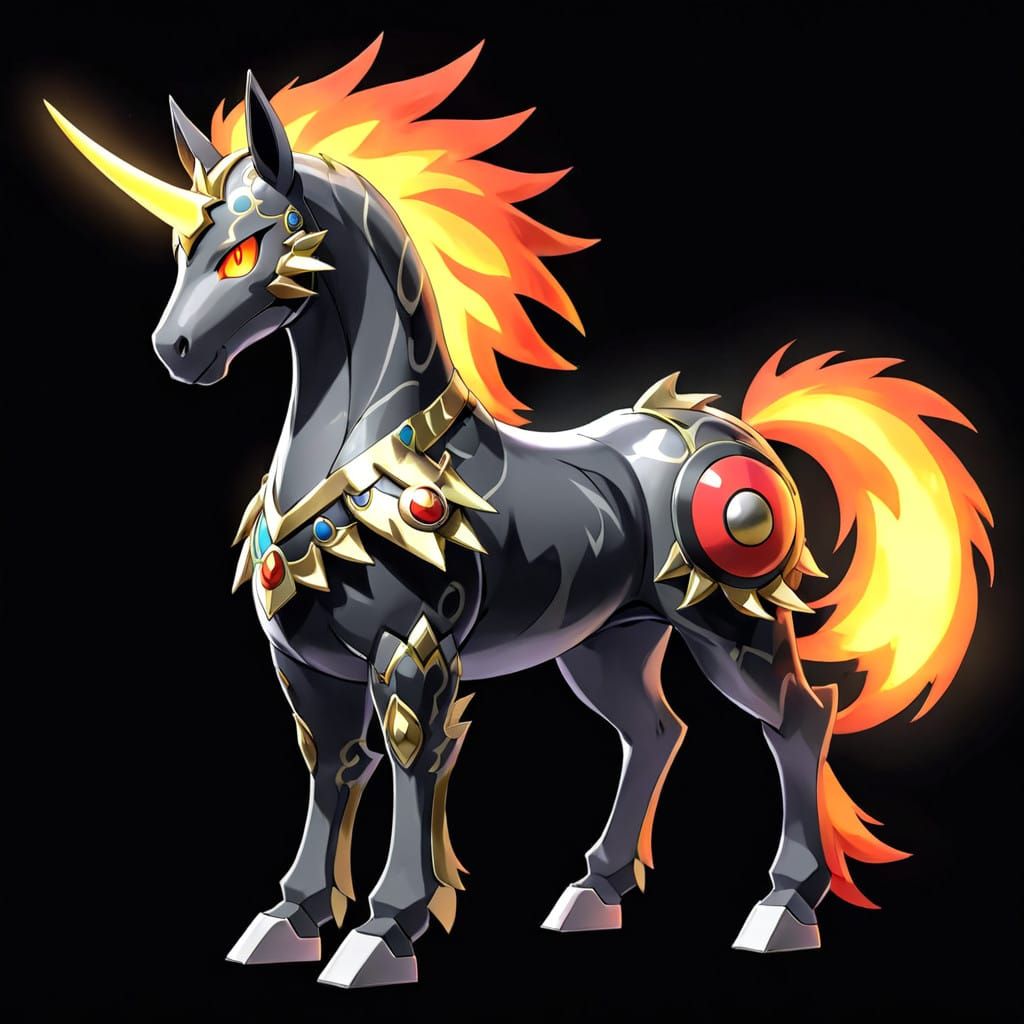 Fakemon: Hippolance - Majestic Steel Horse of Fire, Nobility...