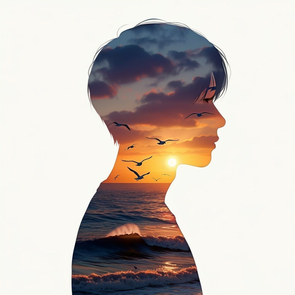 Ocean Sunset Silhouette: Inner Peace