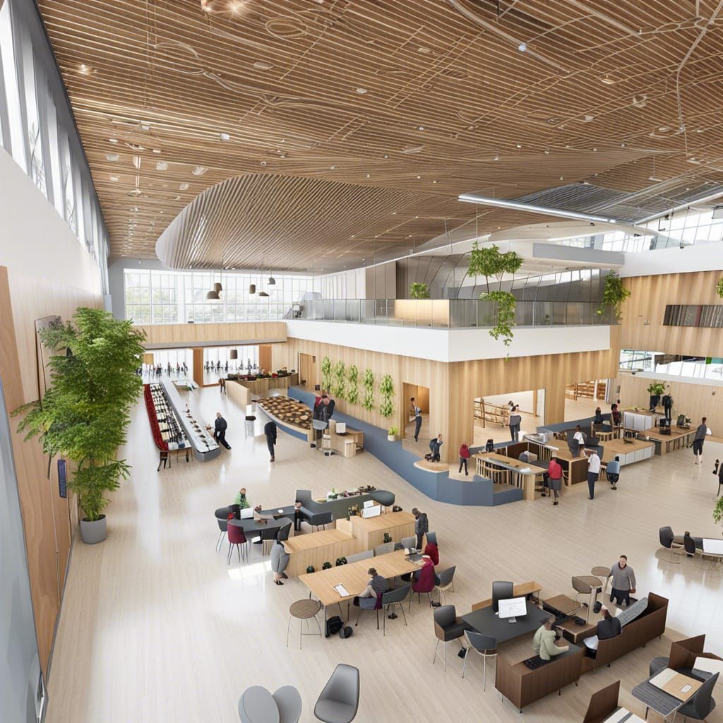 a community center with a large central gathering space
