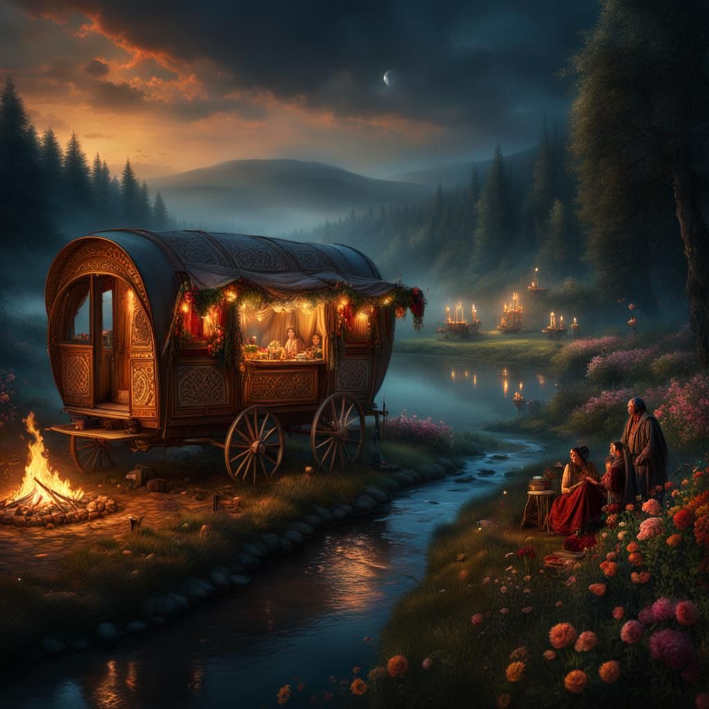 Gypsy Caravan at Camp  by @Tera-Dawn