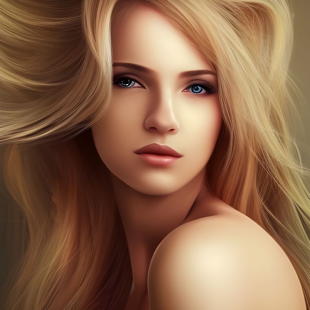 The dreamer, stunning beauty,blonde hair AI Generated Artwork