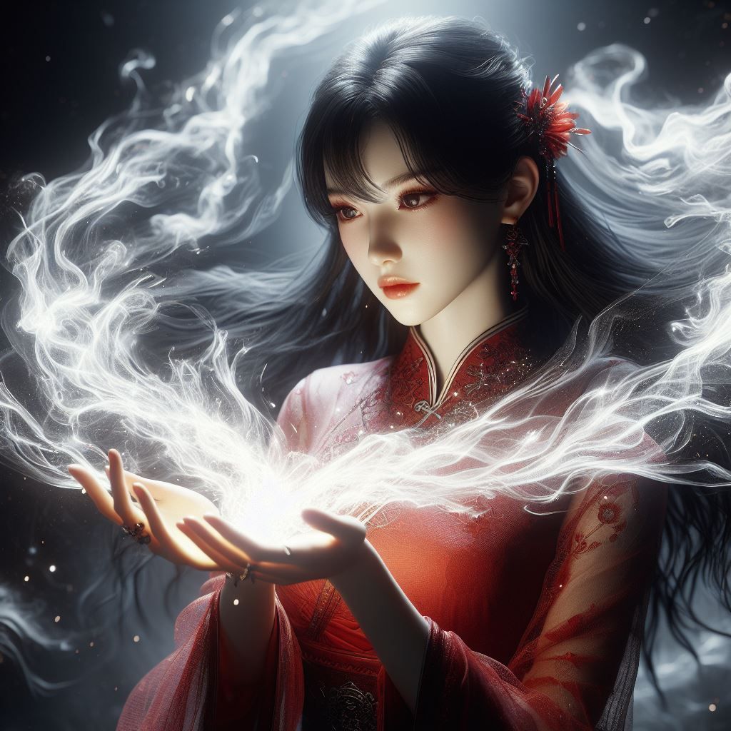 Light Asian sorceress