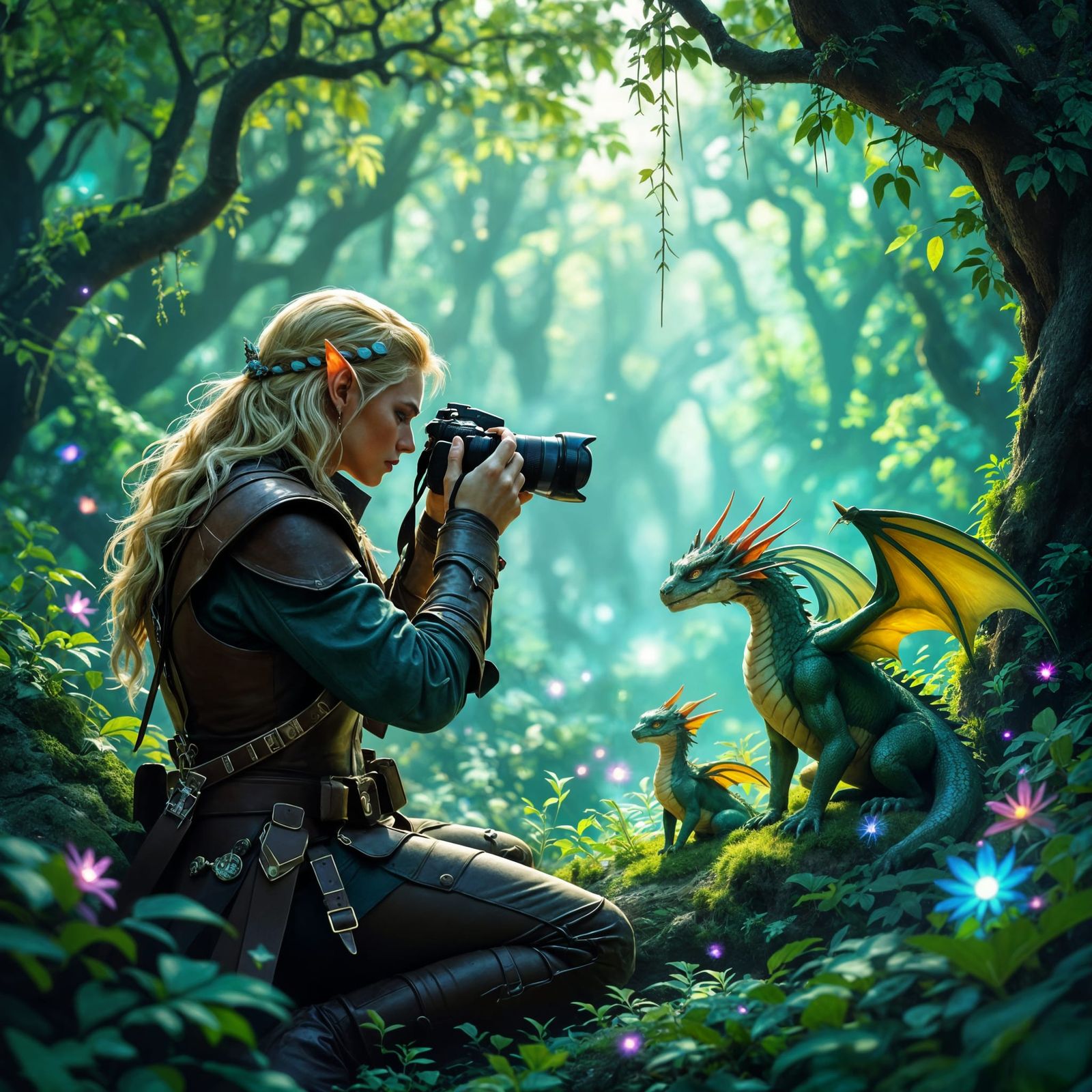 For the "World Photography Day" challenge, envision a non-binary elven photographer capturing a candid ...  by @Polly TheNettle