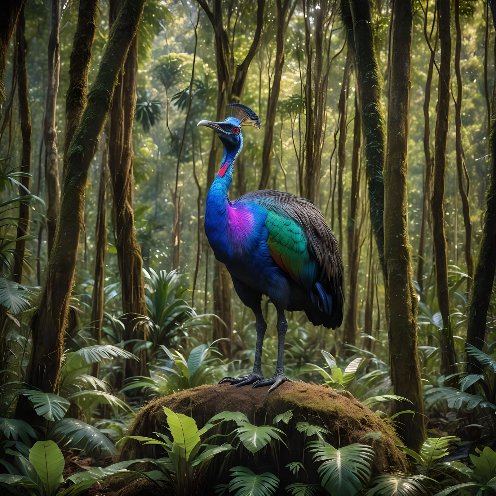 A stunning portrait of a majestic Southern Cassowary, beautifully ...