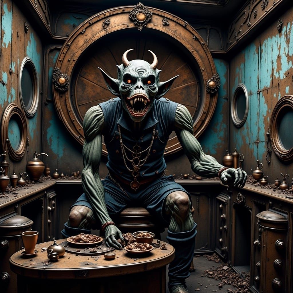 <lora:Vect Oblivion:1.0>
grunge, grungy, extremely detailed "Steampunk Scavenger", dirty, dusty, abandoned, haunted, old, dystopian, dystopi...