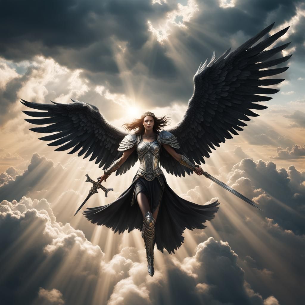 Valkyrie, big wings,soaring the sky