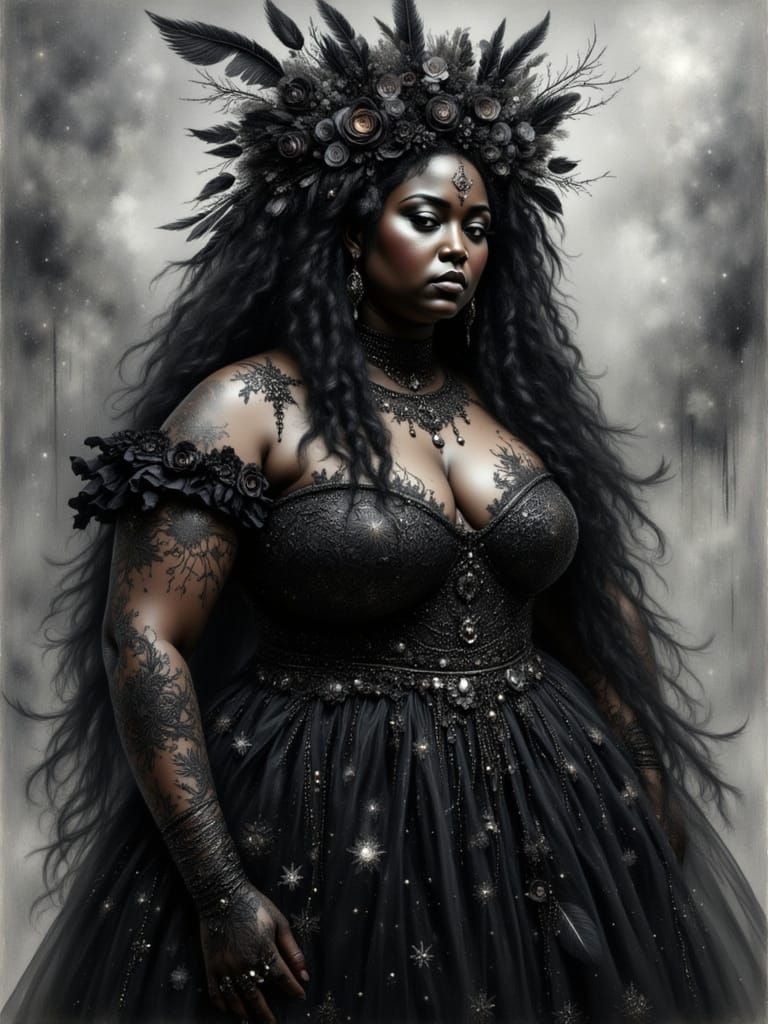 Beautiful goth woman