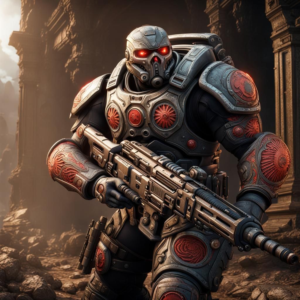 new look for a gears of war locust solider AI Generated Artwork