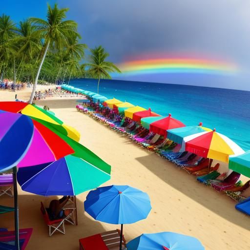 rainbow, christmas, summer, beach party, haiti
