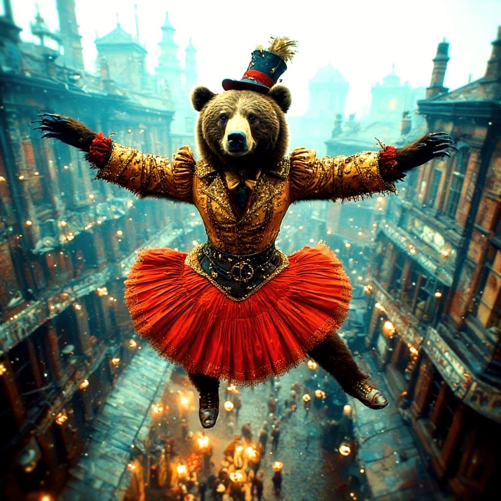 Paris 1900 - Universal Exhibition. The dancing bear Goliath,...