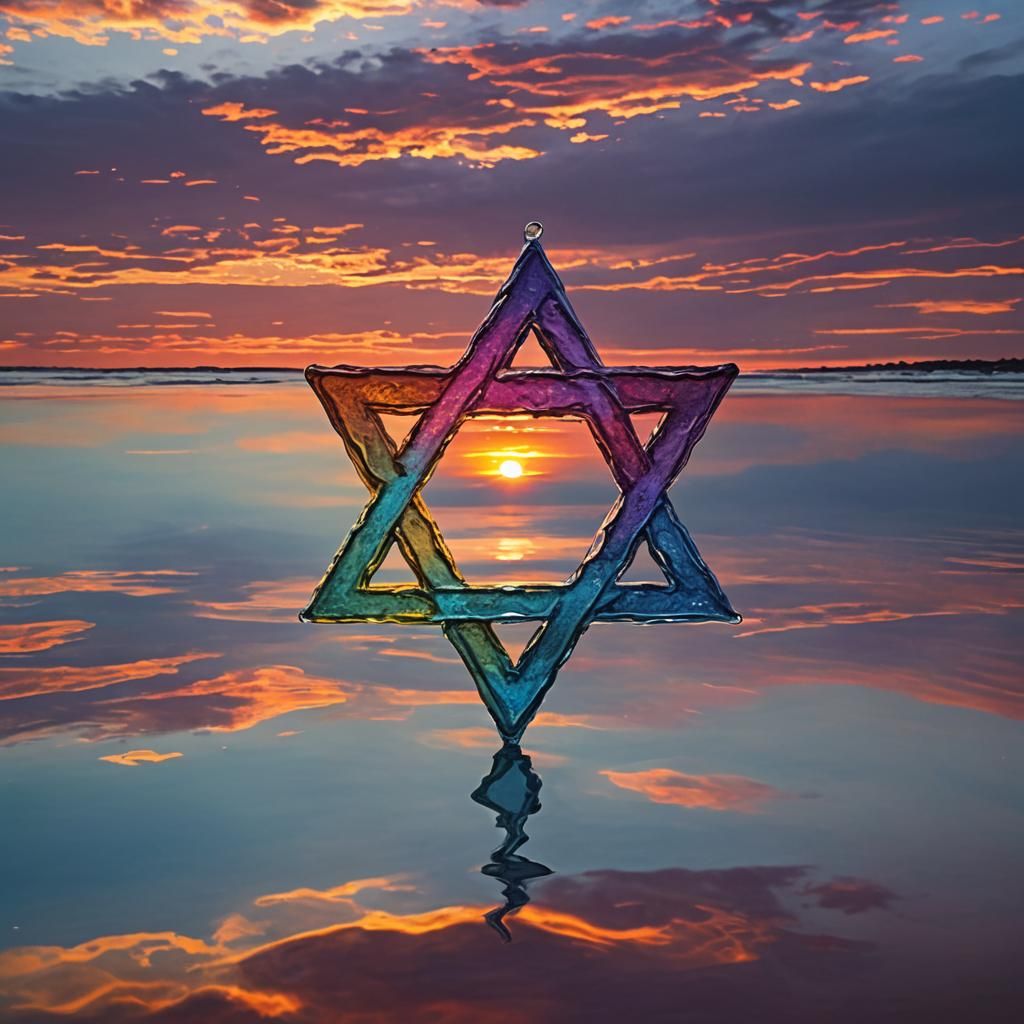 Majestic Sunset with Star of David