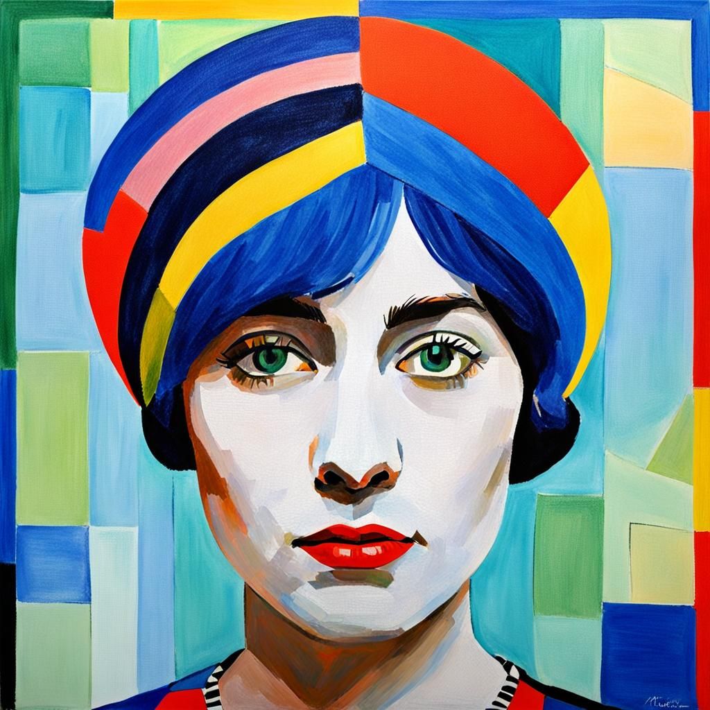 Woman portrait inspired by Sonia Delaunay