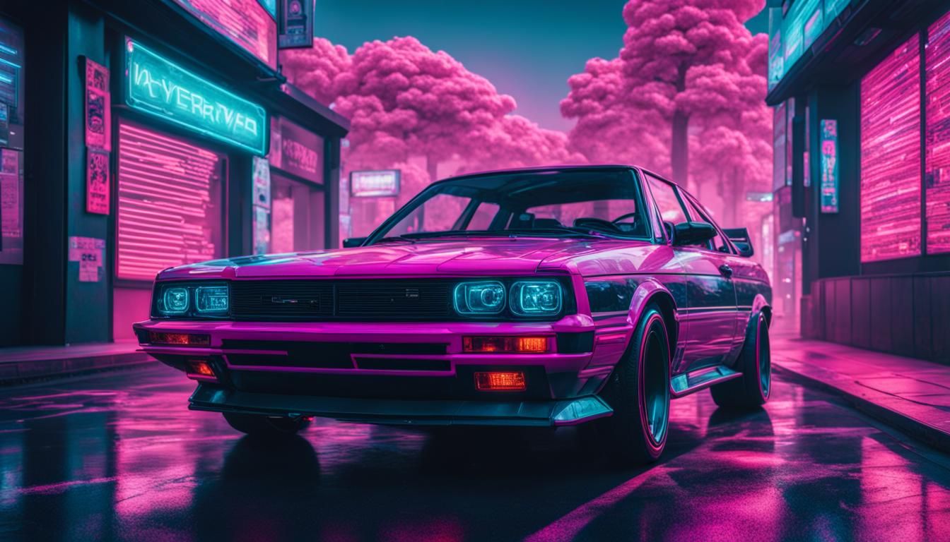 vaporwave car - AI Generated Artwork - NightCafe Creator