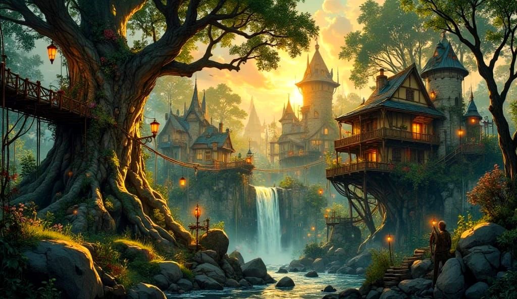 The Great Tree! The main focus of a fantastical medieval village