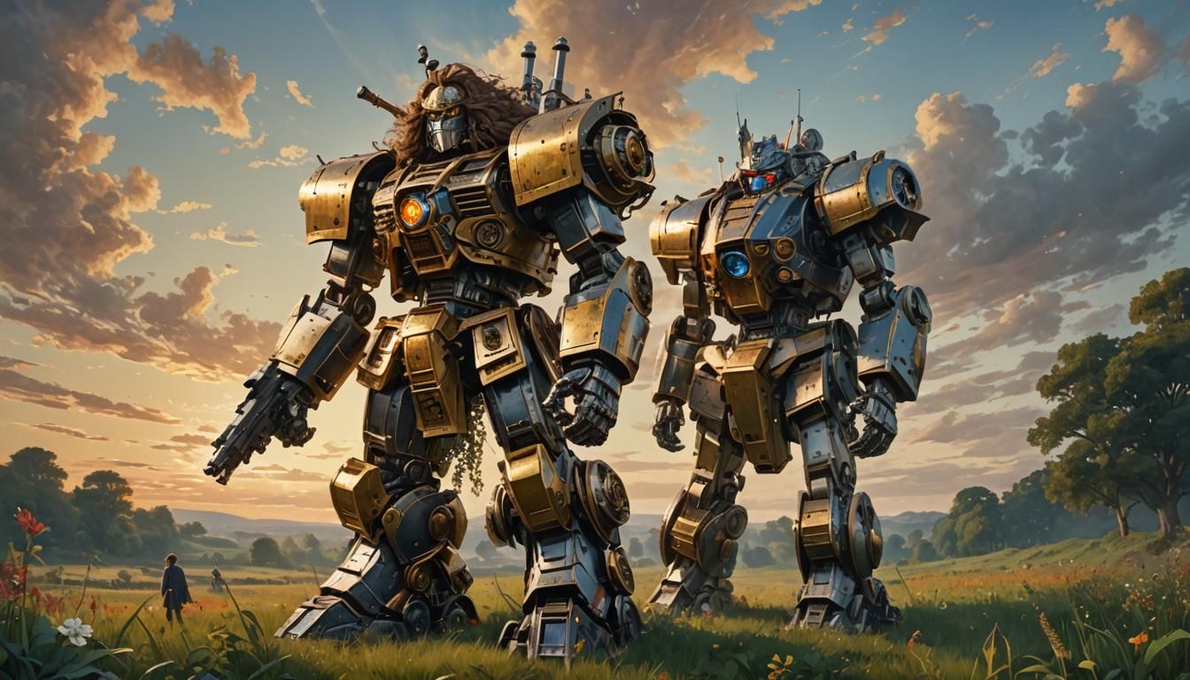 Louis XIV and his Giant Mecha in the field Official portrait...